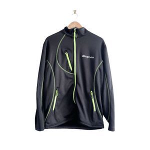 Choko Snap On Men Lethal Full Zip Jacket Mock Neck Long Sleeve Green Black Large